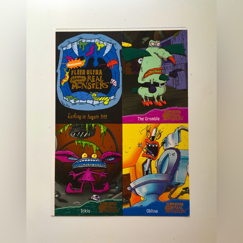 Nickelodeon Fleer Ultra AAAHH!!! Real Monsters 1995 Card Promo Sheet